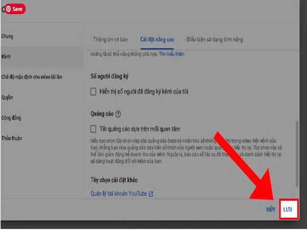 nhấn nút Lưu lại để hoàn tất quá trình