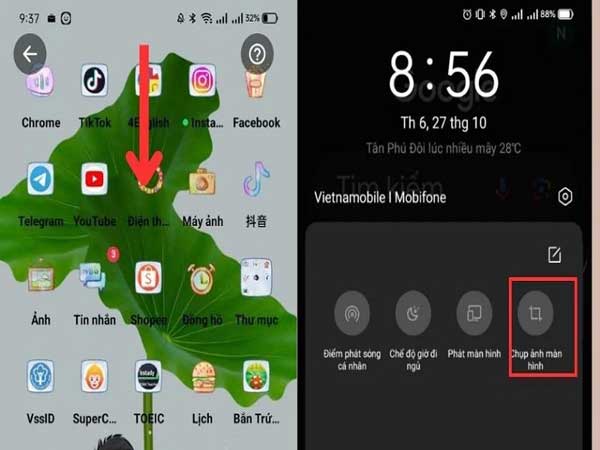Mở nội dung hoặc hình ảnh bạn muốn chụp màn hình trên điện thoại