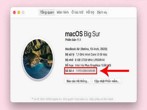 Cách kiểm tra macbook chính hãng bằng seri