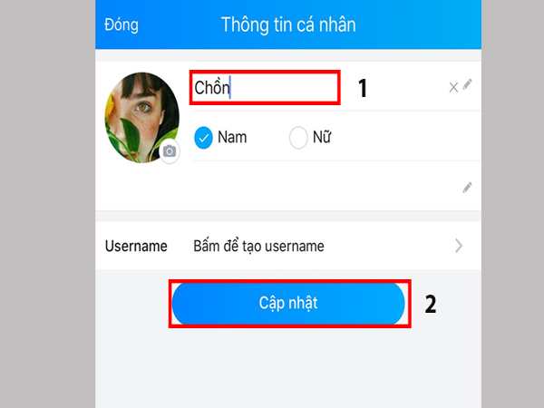 Bước 4: Đổi thông tin